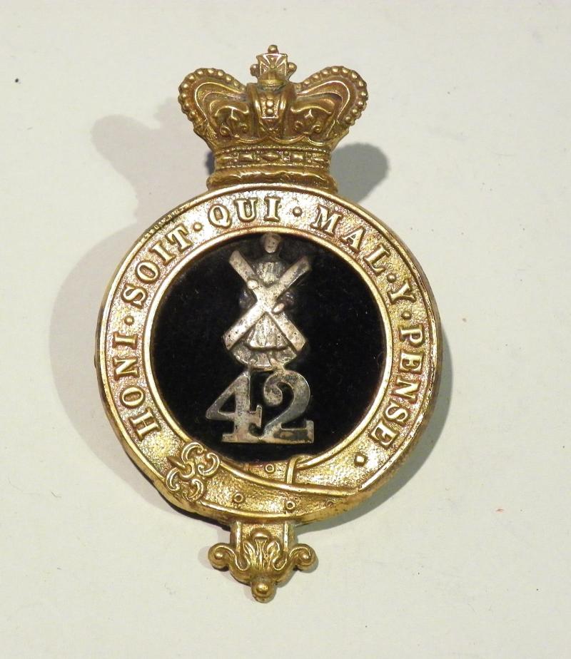Scarce Victorian 42 Regiment Officers Glengarry Badge.