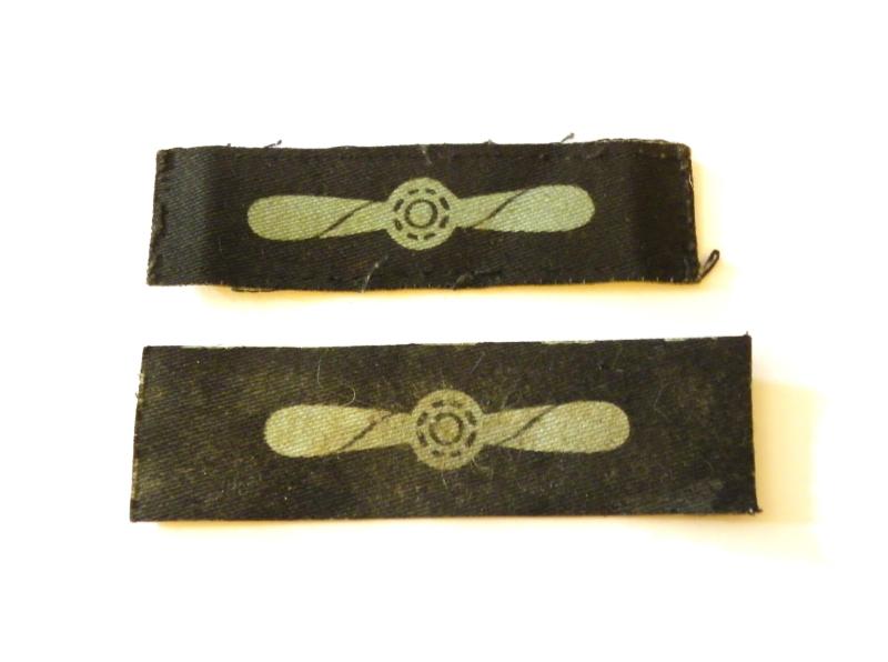 Pair WW2 Era RAF Printed LAC Shoulder Badges.