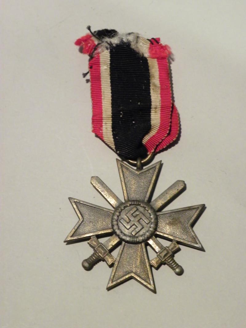 WW2 German War Merit Cross with Swords. Maker Marked