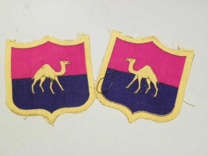 Pair WW2 GHQ Middle East Land Forces Cloth Patches.