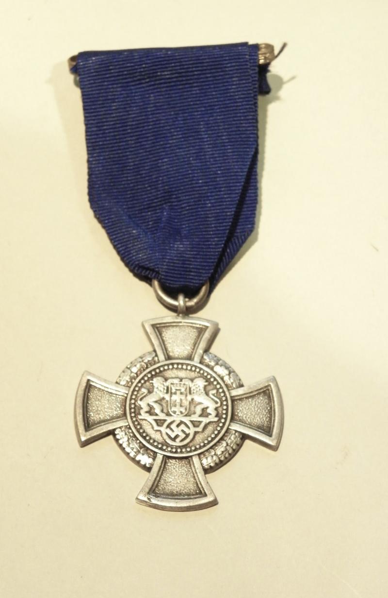 WW2 era Danzig Faithful Service Cross 25 Years.