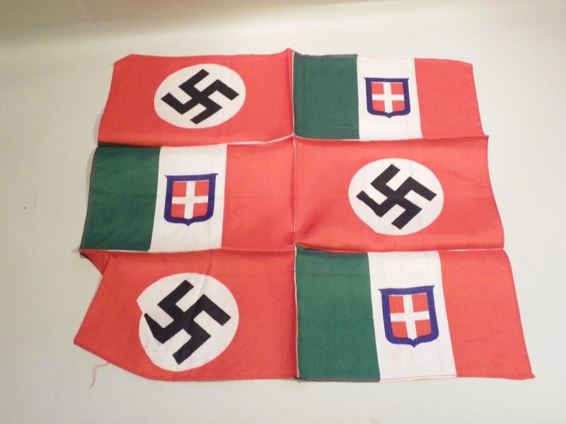Rare Silk Pocket Square 1939 German Italy Alliance