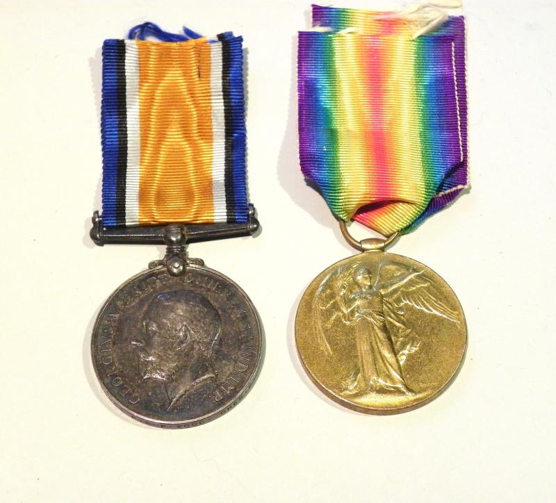 Interesting WW1 Medal Pair to Wood 8th Cheshire Regiment.