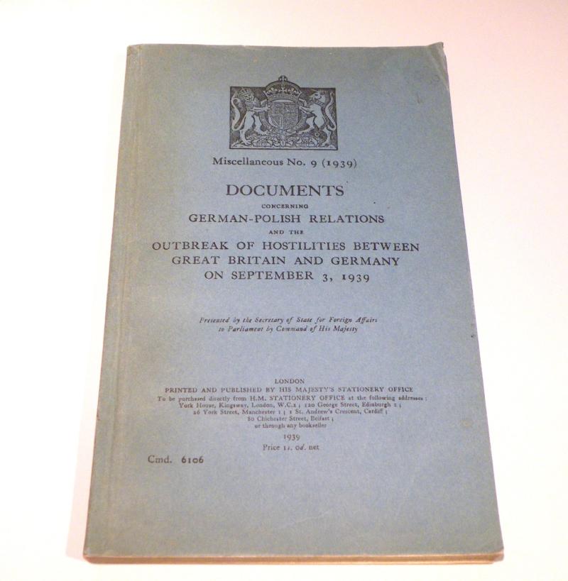 1939 Small Book - Documents Concerning German-Polish Relations