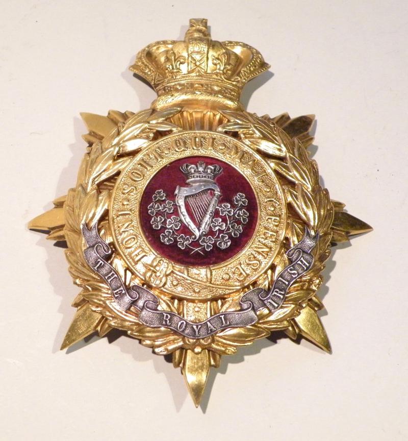 Victorian Royal Irish Regiment Officers Helmet Plate.