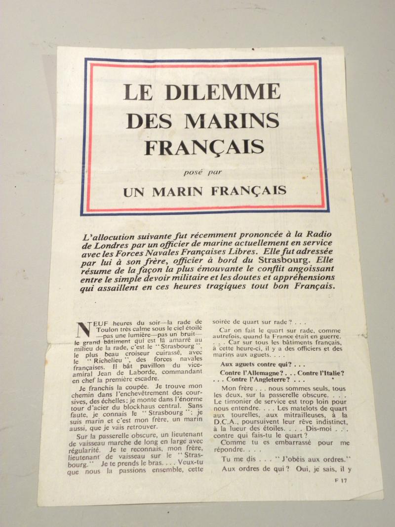 WW2 Era RAF Leaflet Dropped for the French Sailors Dilemma