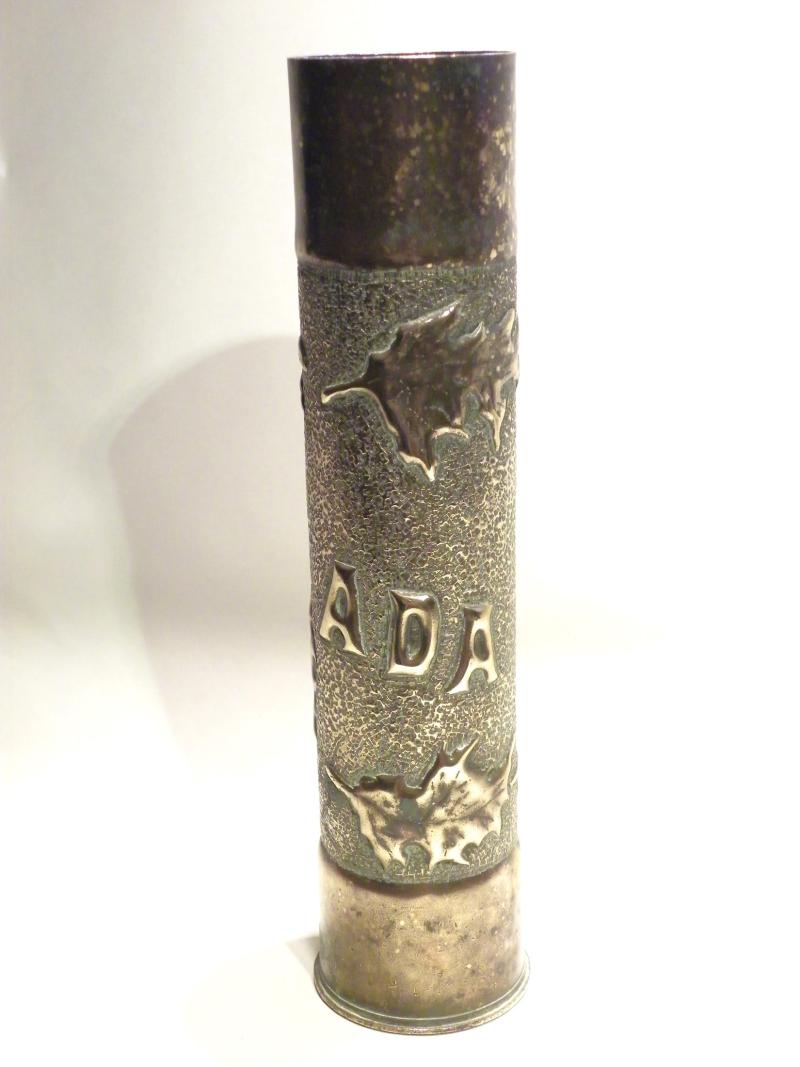 WW1 Dated 1918 French Trench Art 75mm Shell Case – Ada