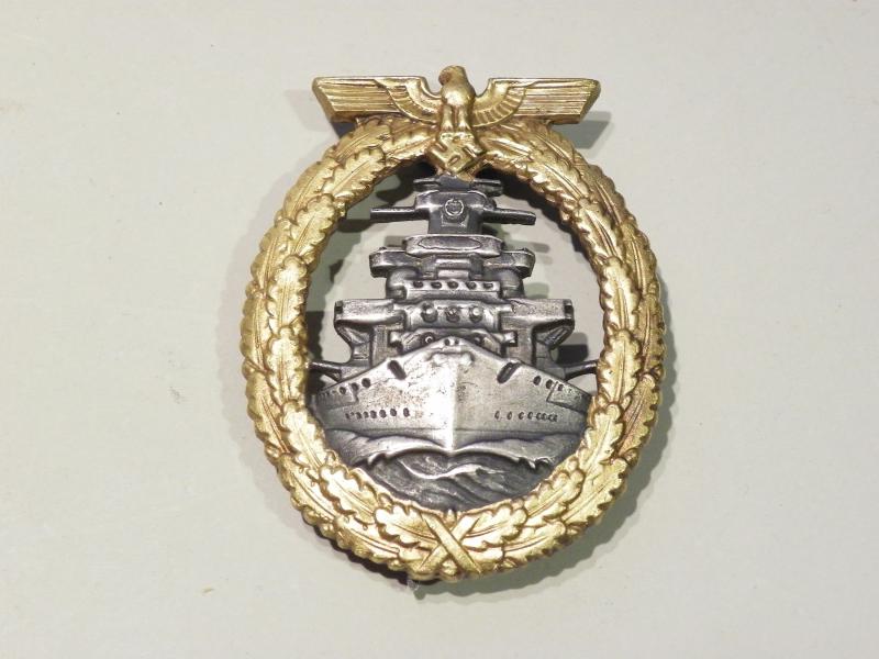 WW2 German Kriegsmarine High Sea Fleet Badge by Bock.