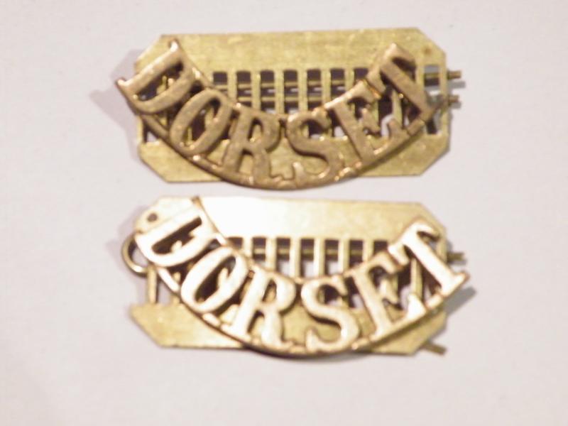 Pair Dorset Regiment Shoulder Titles.