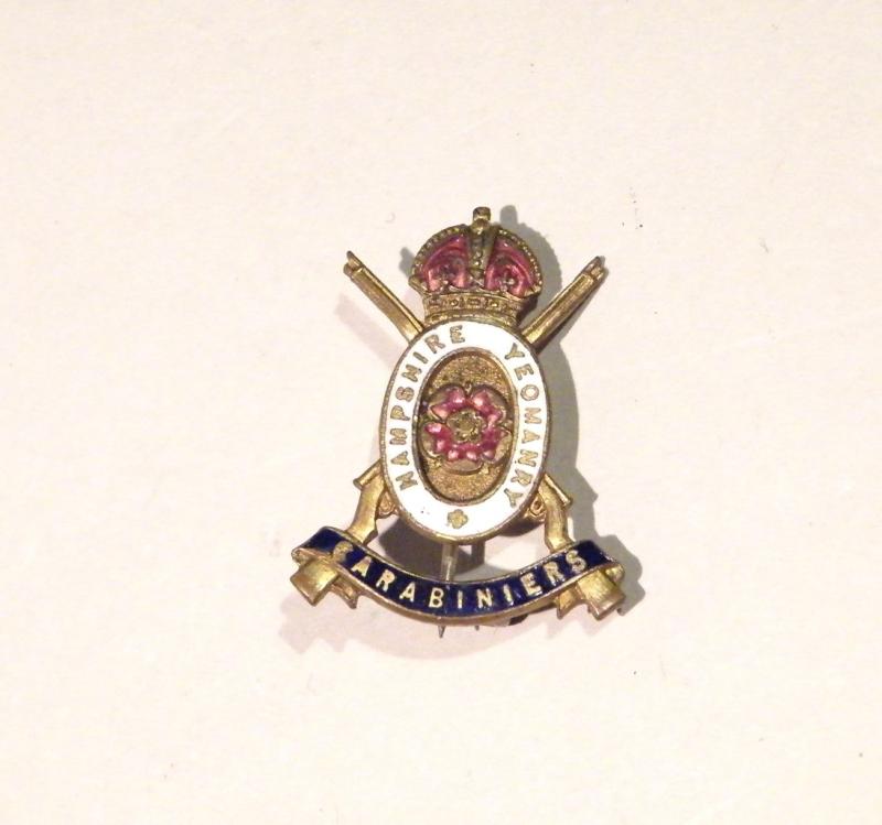 WW1 Era Hampshire Yeomanry Carabiniers Sweetheart Brooch