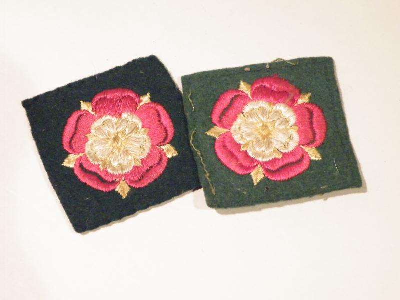 Pair WW2 Catterick Garrison District Cloth Badges