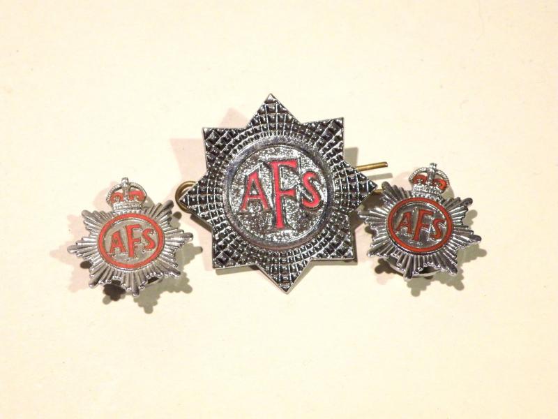 2 Three 1940’s/50’s Home Front Auxiliary Fire Service Badges