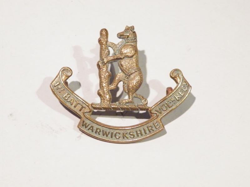 WW1 1st Btn Warwickshire Volunteer Regiment Cap Badge.