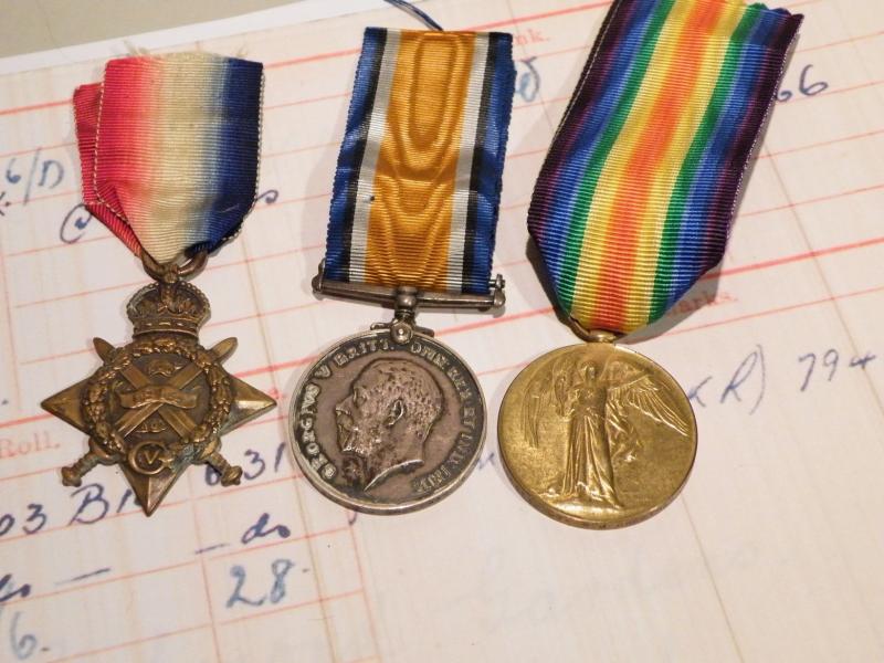 1914 Star Trio to Greetham 6th Dragoon Guards Carabiniers.