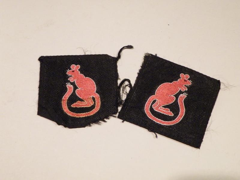 Pair Post WW2 7th Armoured Division Cloth Patches.