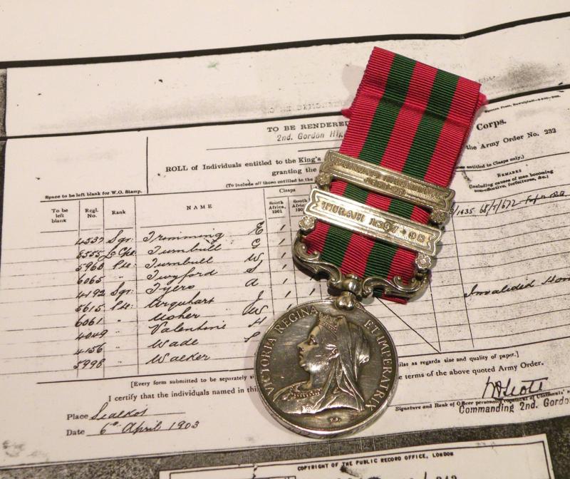 Victorian 1895 – 1902 India Medal +2 to Gordon Highlanders.