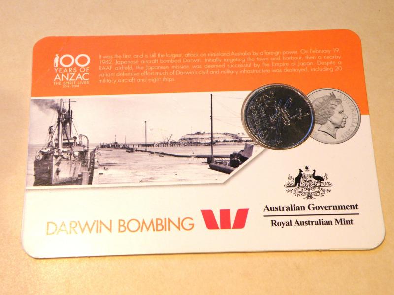 100 Years of ANZAC Coin Darwin Bombing 1942.