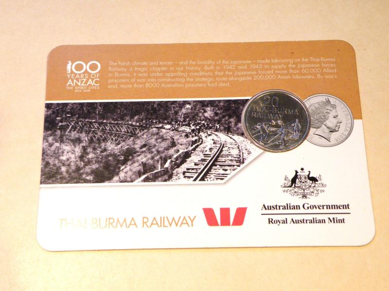 100 Years of ANZAC Coin Burma Railway.