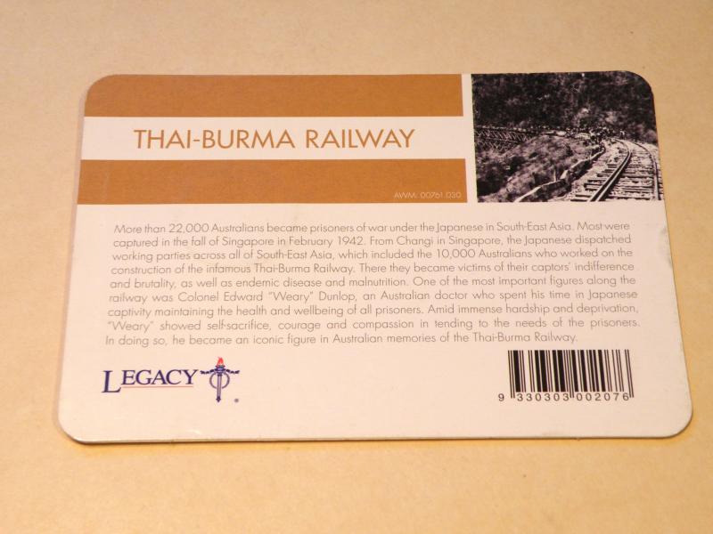 100 Years of ANZAC Coin Burma Railway.