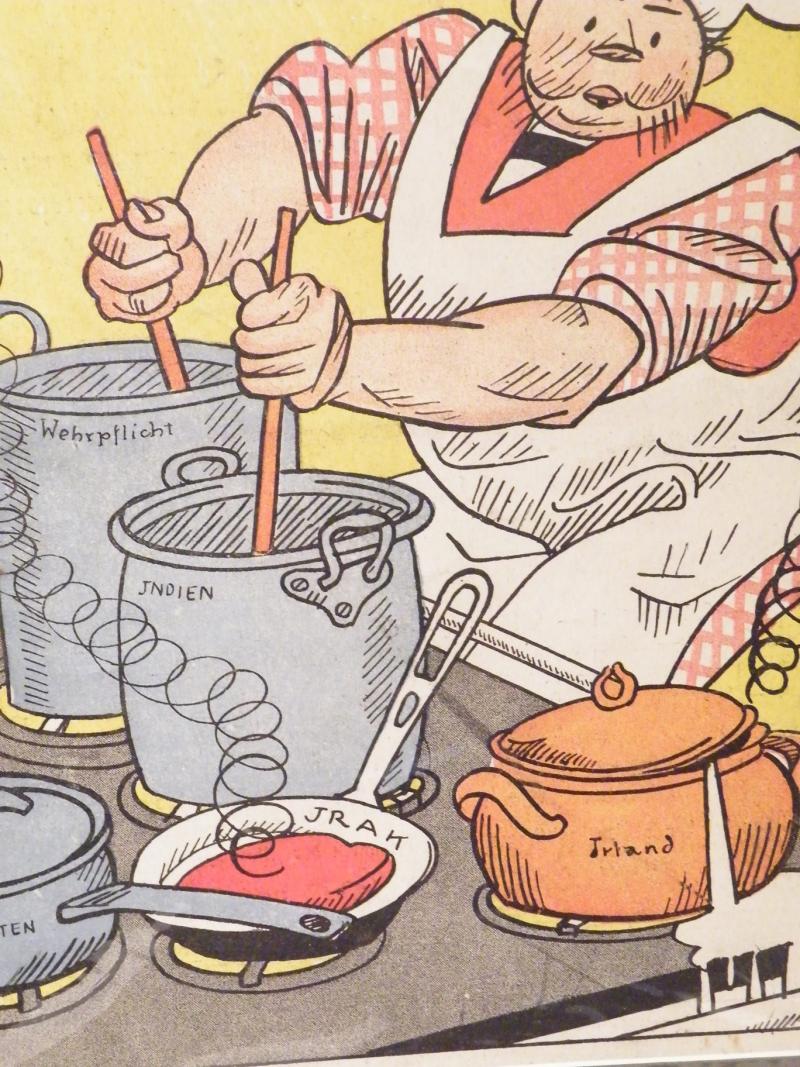 WW1 German Propaganda Lithograph – Fat Cook