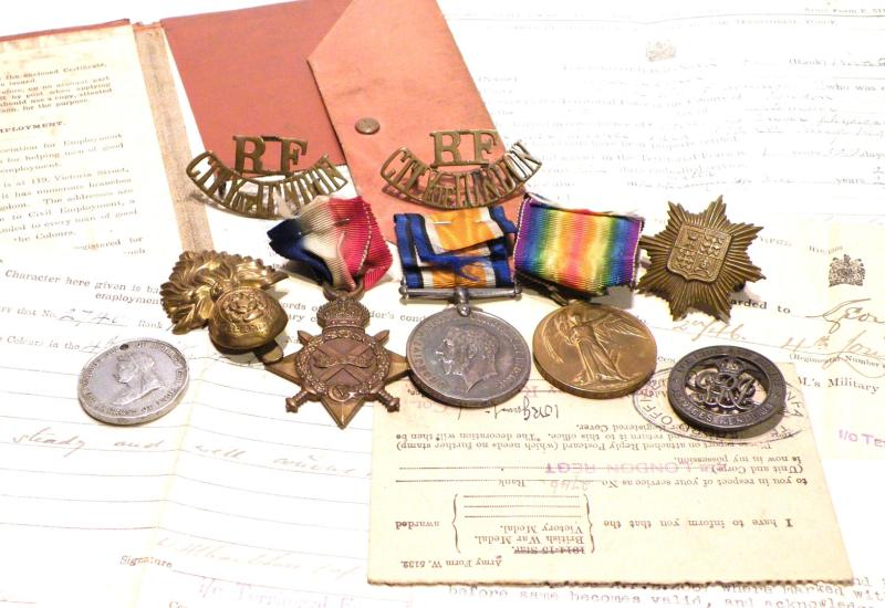 WW1 1914/15star Trio to Warner 4th London Wounded 1st Day of the Somme.