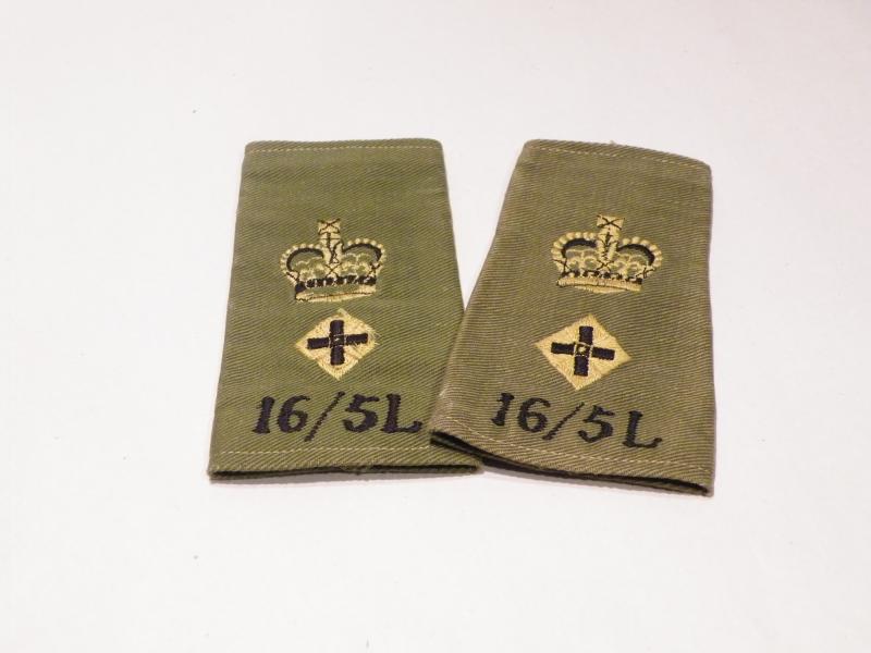 Pair 16th/5th Lancers officers Shoulder Slides.