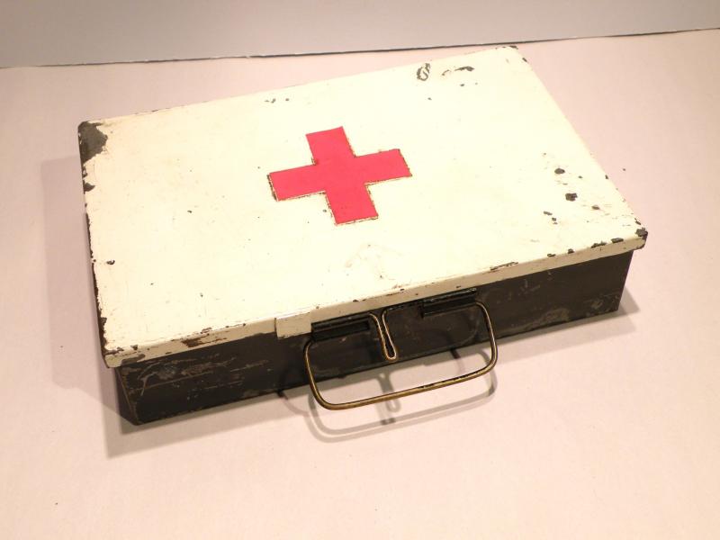 WW2 Era Military Marked Medical Supplies Tin with Contents