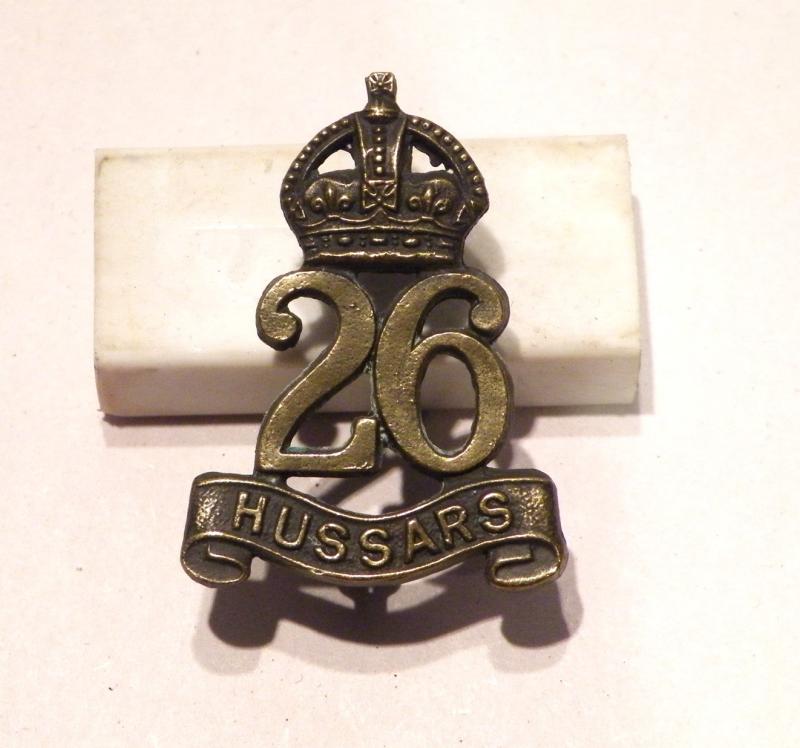 Scarce 26th Hussars Cap Badge