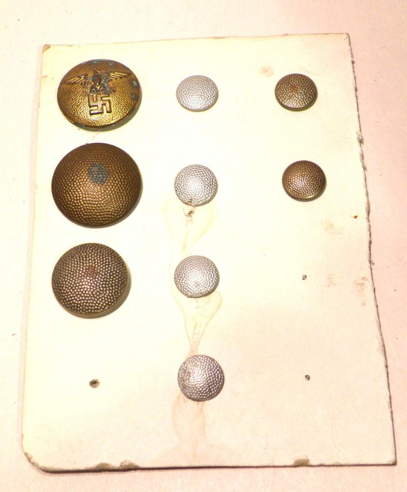 Selection of WW2 Era German Uniform Buttons including NSDAP