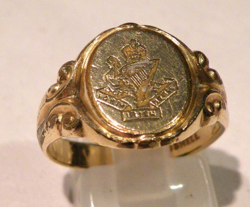 WW1 Era Officers Signet Ring North Irish Horse.