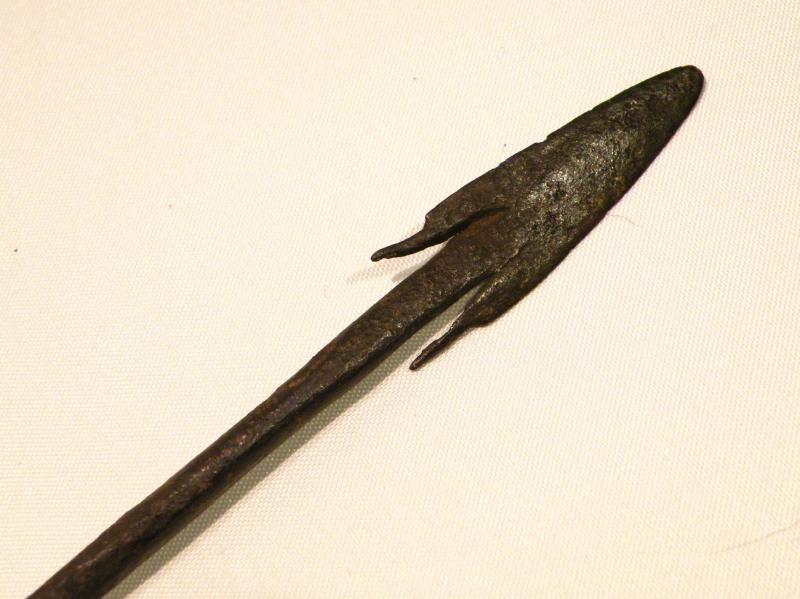 Antique Long Barbed Bamboo Shafted Arrow.