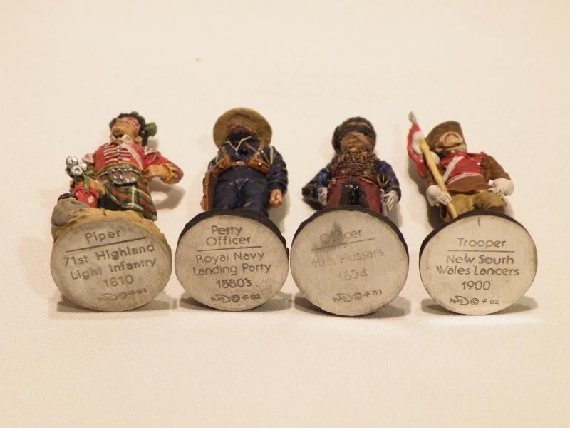 Four Vintage Painted Die Cast Franklin Mint Figures