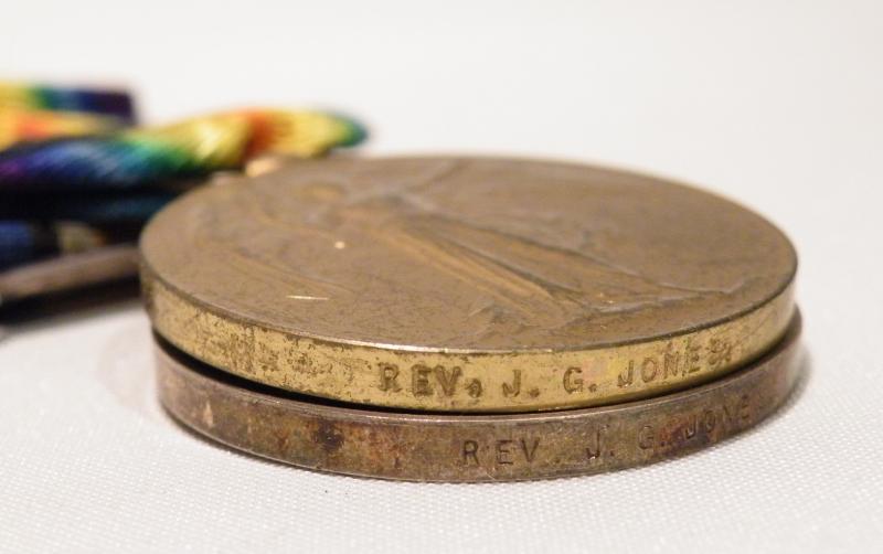 WW1 Medal Pair to Reverand Jones Army Chaplain. MID