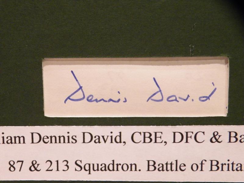Original Signature of Dennis David – Battle of Britain Pilot.