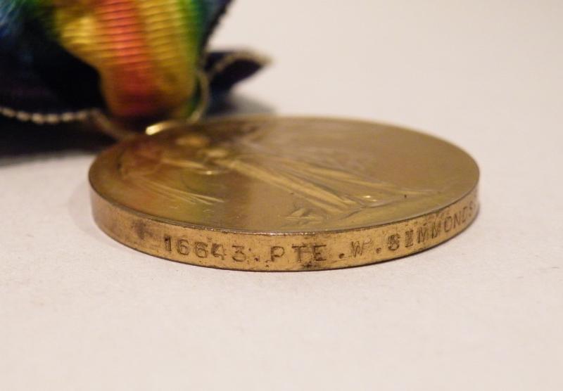 WW1 Victory Medal Simmonds Essex Reg - Killed Gallipoli.
