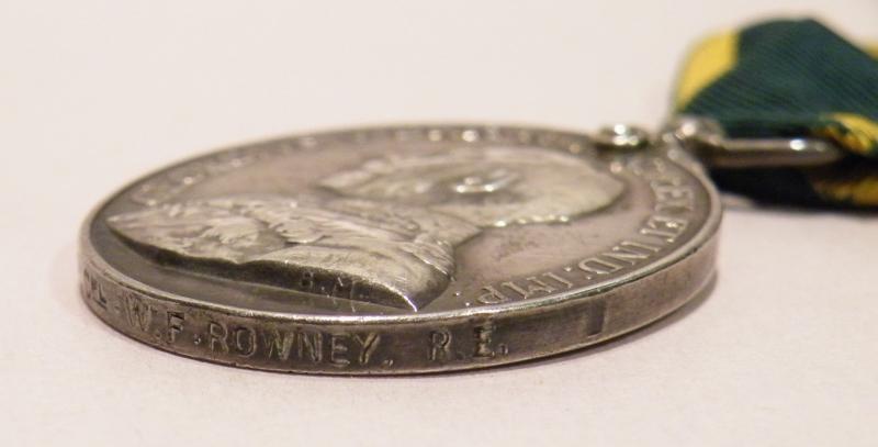 WW1 Territorial Force Medal Group to Rowney RE Sig Coy.