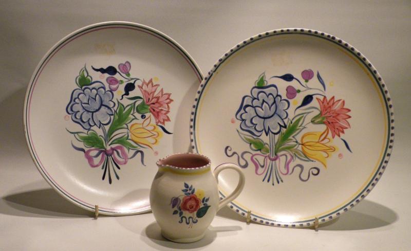 Three Pieces of Vintage Poole Hand Painted Pottery