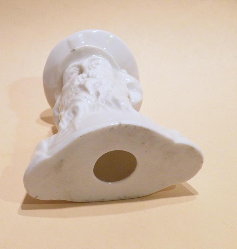 Antique Glazed White Porcelain Bust of William Booth Salvation Army