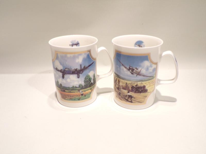 Pair Davenport Porcelain Mugs – Heroes of the Skys.