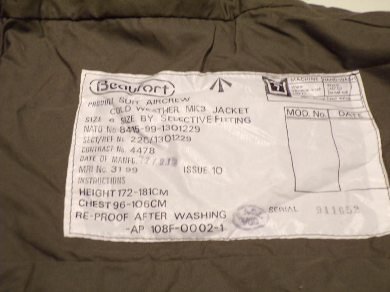 Vintage RAF Beaufort Aircrew Cold Weather MK3 Jacket