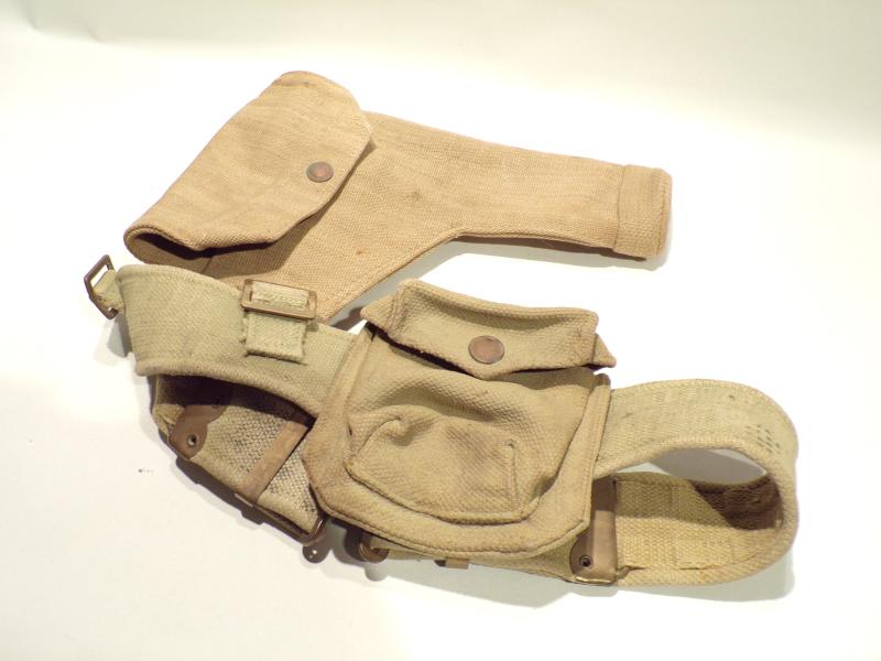 1937 Pattern Officers Webbing Belt Holster and Pouch.