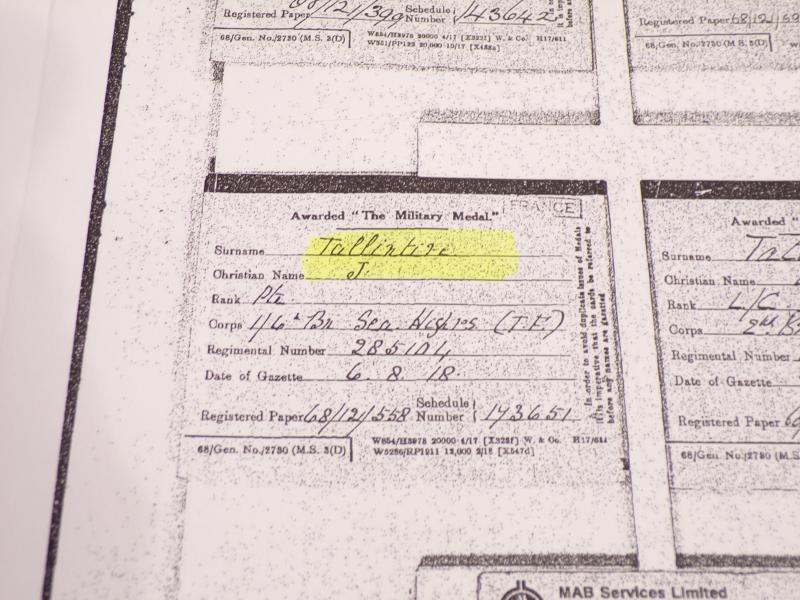 WW1 Medal Pair to Tallintire Argyle / Seaforth Highlanders MM Winner