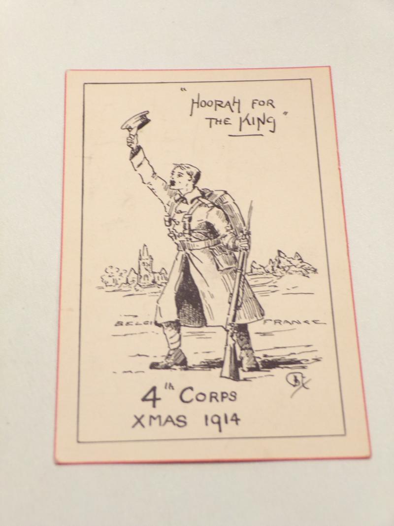 WW1 IV Corps Xmas Post Card.