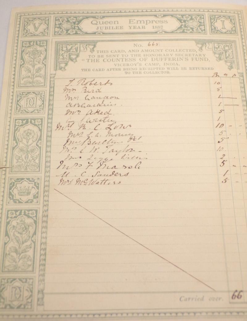 Possibly Unique 1887 Countess of Dufferin Fund Raiser