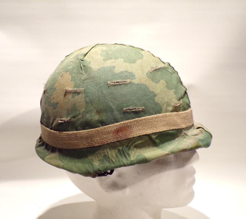 Korean War Era US M1 Helmet, Liner & Camo Cover.