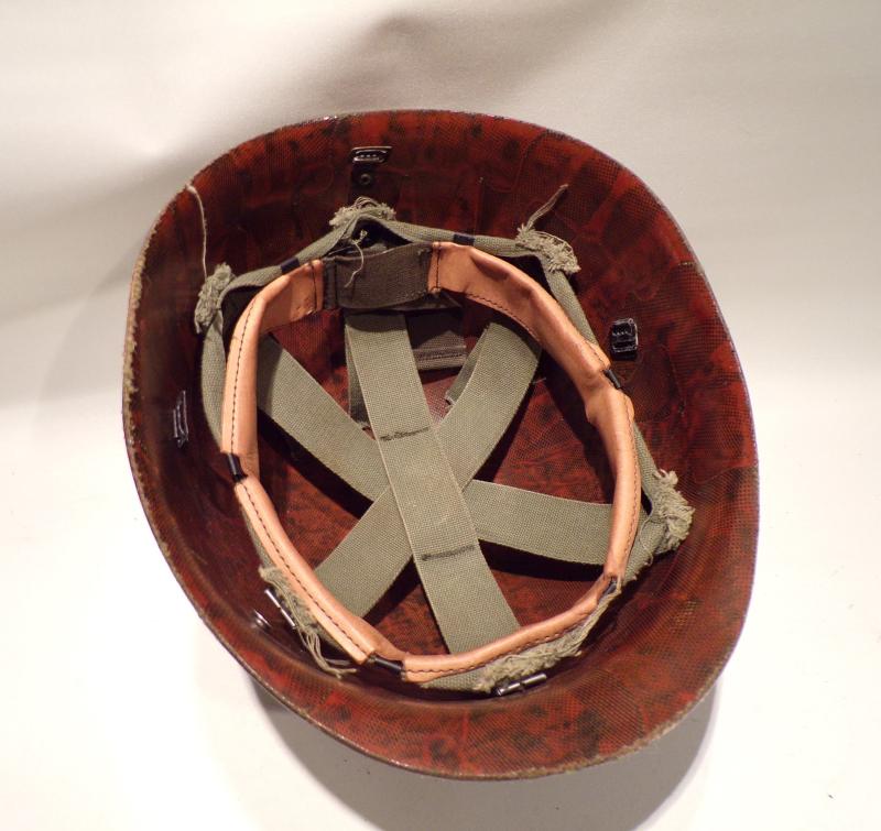 Korean War Era US M1 Helmet, Liner & Camo Cover.