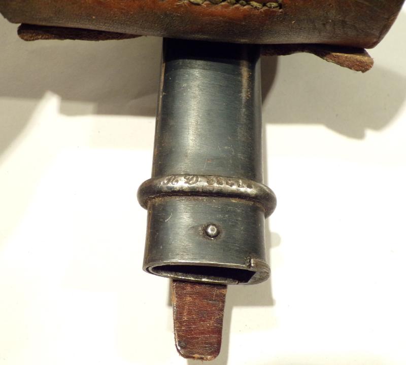 WW1 Era French M1892 Mk2 Mannlicher Berthier Bayonet & Frog.