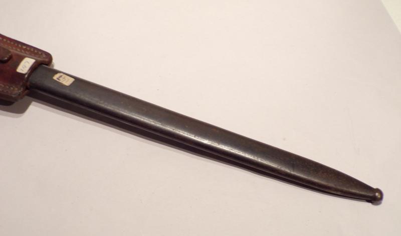 WW1 Era French M1892 Mk2 Mannlicher Berthier Bayonet & Frog.