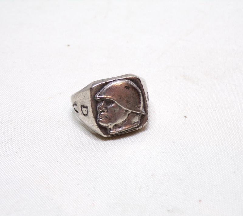 1930’s Italian Silver Mussolini Ring.