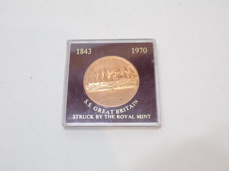Vintage Cased Royal Mint 1970 SS Great Britain Commemorative
